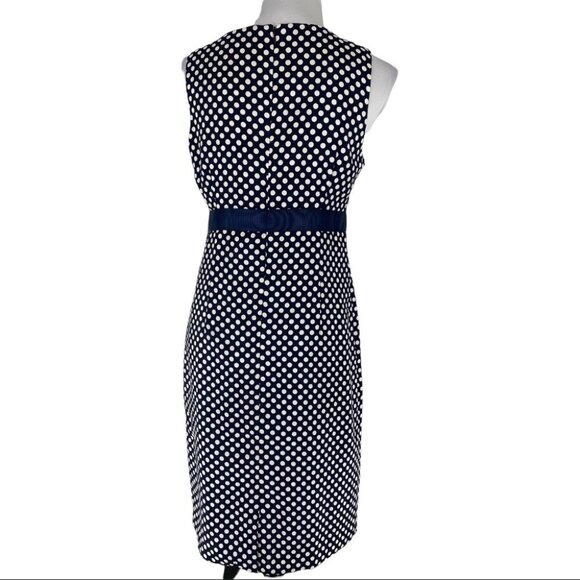 Apart Women's Navy Polka Dot Sleeveless Business Preppy Sheath Dress Size 6/C36 - Picture 6 of 9